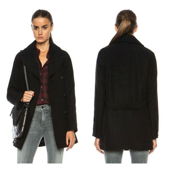Rag & Bone Stanley Wide-Lapel Wool-Blend Peacoat Size XS - Picture 1 of 10